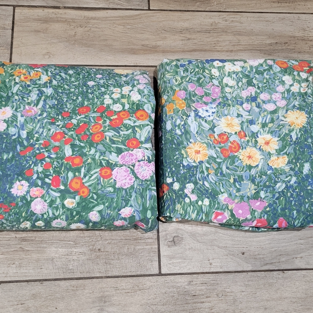 Cuddledown King Monet Impressionist Flat Fitted  Pillowcase Wildflower Sheet Set - Picture 9 of 11
